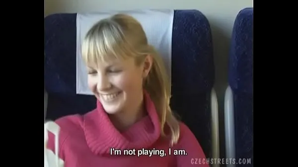 Büyük Czech streets Blonde girl in train toplam Video