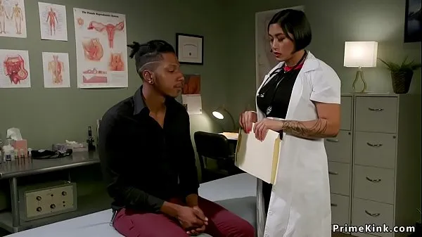 إجمالي Busty brunette Asian doctor wanks off with two hands big black cock to patient مقاطع فيديو كبيرة