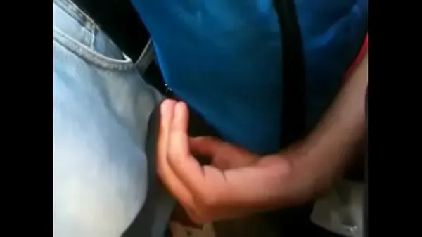 بڑے grabbing his bulge in the metro کل ویڈیوز