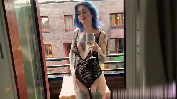 Összesen nagy Flame Jade public sex on a balcony videó