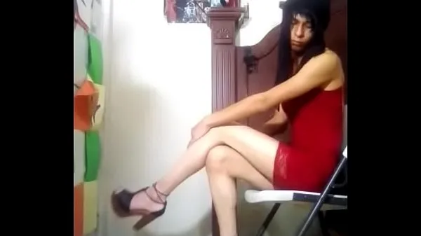 총 Sexy skinny Tranny in high heels with his long horny legs enjoying chair PART 2개의 동영상