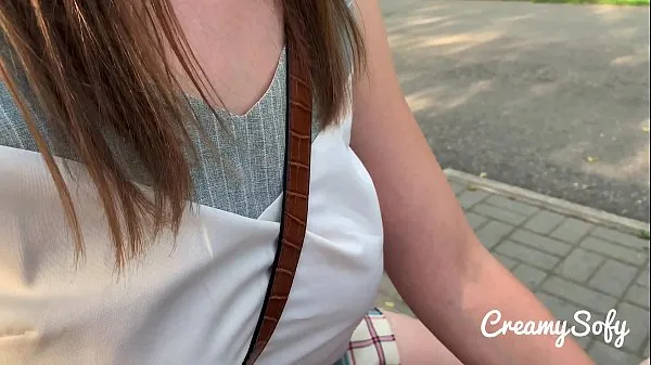 Big Surprise from my naughty girlfriend - mini skirt and daring public blowjob - CreamySofy total Videos