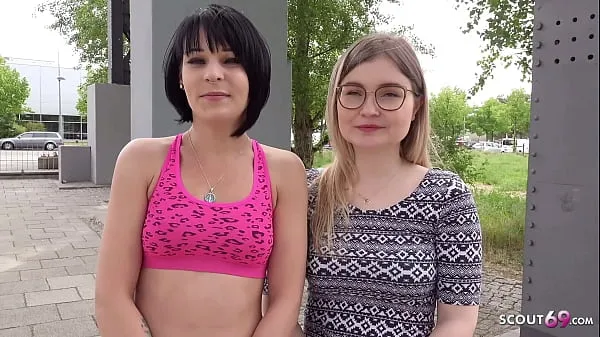 GERMAN SCOUT - TWO SKINNY GIRLS FIRST TIME FFM 3SOME AT PICKUP IN BERLIN Jumlah Video yang besar