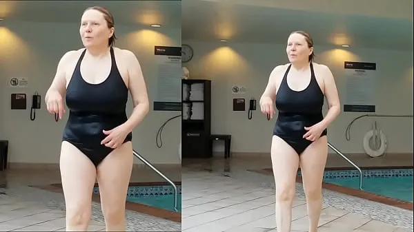 Big Sexy Grandma is Sexy at 66 in a black swimsuit total Videos