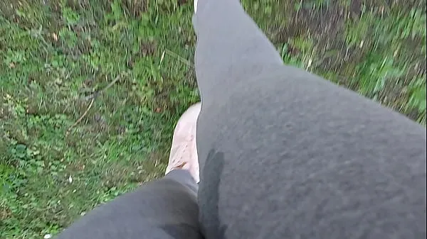 Big In a public park your stepsister can't hold back and pisses herself completely, wetting her leggings total Videos
