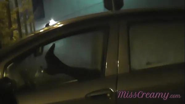 Big Sharing my slut wife with a stranger in car in front of voyeurs in a public parking lot - MissCreamy total Videos