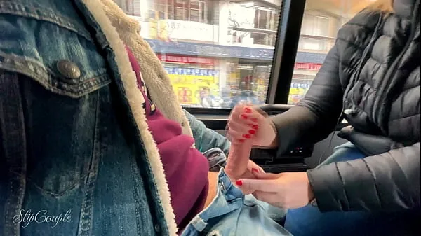 Big She tried her first Footjob and give a sloppy Handjob - very risky in a public sightseeing bus :P total Videos