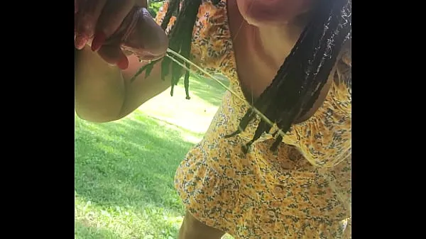 Big Outside hiding under porch peeing licking my fingers then sucking my masters cock total Videos