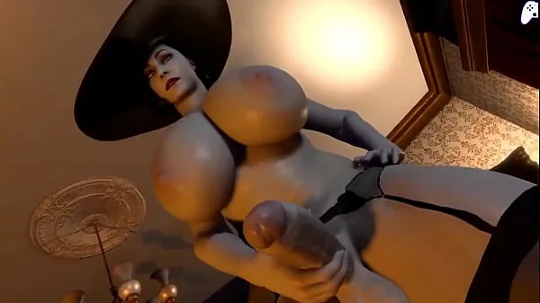 إجمالي 4K) Lady Dimitrescu futa gets her big cock sucked by horny futanari girl and cum inside her|3D Hentai P2 مقاطع فيديو كبيرة