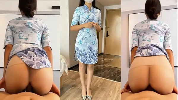 Gros Une hôtesse de l'air chinoise à temps partiel récupère les clients à l'hôtel pour gagner de l'argent supplémentaire, on la traite de si obscène vidéos au total