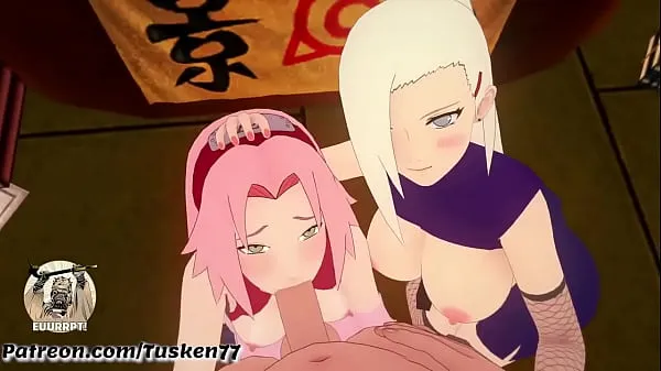 Összesen nagy NARUTO 3D HENTAI: Kunoichi Sluts Ino & Sakura thanking their hero Naruto videó